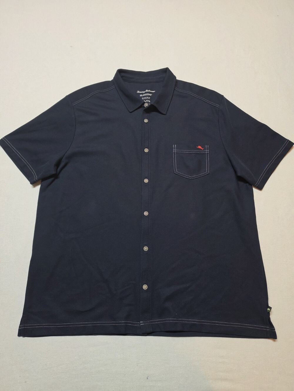 Tommy Bahama IslandZone Men’s Shirt Size XXL Navy Supima Cotton Button Front